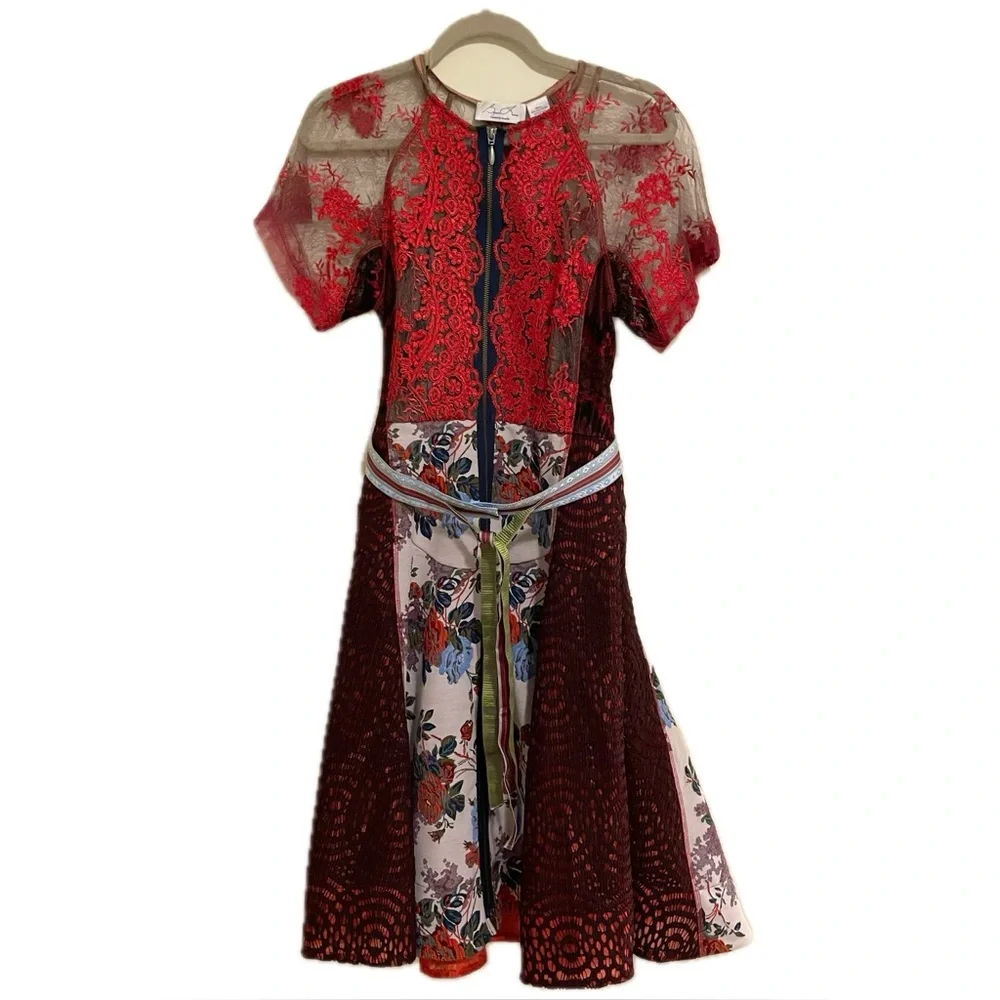 Byron Lars Winter Rose Dress Red Motif - Picture 6 of 16